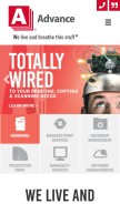 How advancestuff.com looks like on a mobile device such as an iPhone.