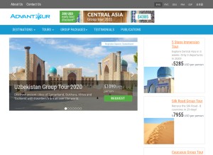 How advantour.com looks like on a tablet such as an iPad.