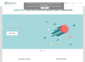 How adventori.com looks like on a tablet such as an iPad.