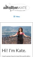 How adventurouskate.com looks like on a mobile device such as an iPhone.