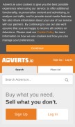 How adverts.ie looks like on a mobile device such as an iPhone.