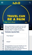 How advil.com looks like on a mobile device such as an iPhone.