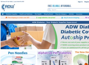 How adwdiabetes.com looks like on a tablet such as an iPad.