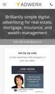 How adwerx.com looks like on a mobile device such as an iPhone.