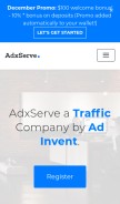How adxserve.net looks like on a mobile device such as an iPhone.