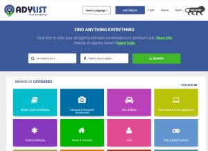 How adylist.com looks like on a tablet such as an iPad.
