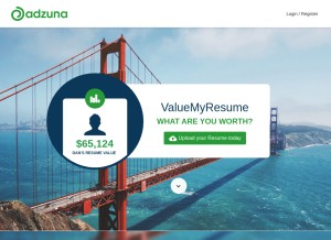 How adzuna.com looks like on a tablet such as an iPad.