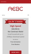 How aebc.com looks like on a mobile device such as an iPhone.