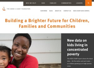 How aecf.org looks like on a tablet such as an iPad.