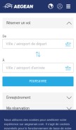 How aegeanair.com looks like on a mobile device such as an iPhone.
