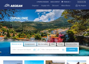 How aegeanair.com looks like on a tablet such as an iPad.