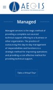 How aegisbiztech.com looks like on a mobile device such as an iPhone.