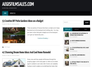How aegisfilmsales.com looks like on a tablet such as an iPad.