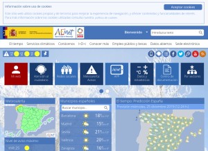 How aemet.es looks like on a tablet such as an iPad.