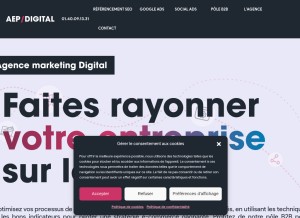 How aep-digital.com looks like on a tablet such as an iPad.