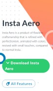 How aeroinsta.com looks like on a mobile device such as an iPhone.