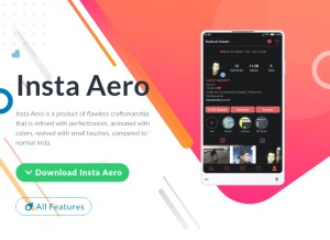 How aeroinsta.com looks like on a tablet such as an iPad.