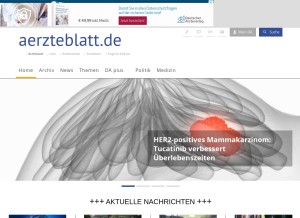 How aerzteblatt.de looks like on a tablet such as an iPad.