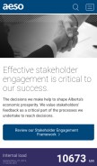 How aeso.ca looks like on a mobile device such as an iPhone.