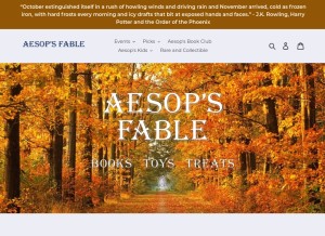 How aesopsfable.com looks like on a tablet such as an iPad.