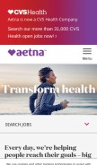 How aetnacareers.com looks like on a mobile device such as an iPhone.