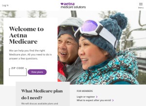 How aetnamedicare.com looks like on a tablet such as an iPad.