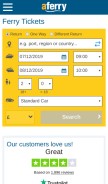 How aferry.com looks like on a mobile device such as an iPhone.