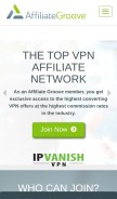 How affiliategroove.com looks like on a mobile device such as an iPhone.