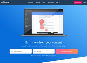 How affilimate.io looks like on a tablet such as an iPad.