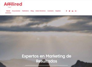 How affilired.com looks like on a tablet such as an iPad.