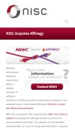 How affinegy.com looks like on a mobile device such as an iPhone.