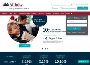 How affinityfcu.com looks like on a tablet such as an iPad.