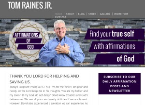 How affirmationsofgod.com looks like on a tablet such as an iPad.