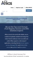 How afilias.info looks like on a mobile device such as an iPhone.