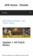 How afkarena.info looks like on a mobile device such as an iPhone.