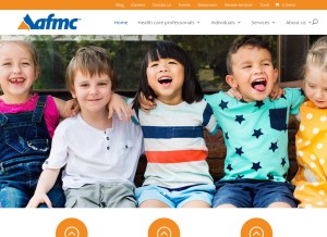 How afmc.org looks like on a tablet such as an iPad.