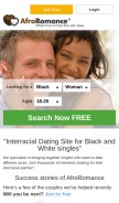 How afroromance.com looks like on a mobile device such as an iPhone.