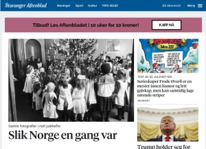 How aftenbladet.no looks like on a tablet such as an iPad.