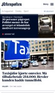 How aftenposten.no looks like on a mobile device such as an iPhone.
