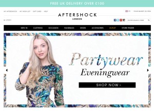 How aftershockplc.com looks like on a tablet such as an iPad.