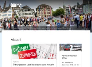 How ag.ch looks like on a tablet such as an iPad.