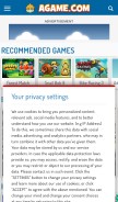 How agame.com looks like on a mobile device such as an iPhone.