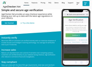 How agechecker.net looks like on a tablet such as an iPad.