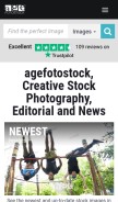 How agefotostock.com looks like on a mobile device such as an iPhone.