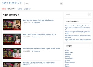 How agenbandarq9.com looks like on a tablet such as an iPad.