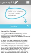How agencypilot.com looks like on a mobile device such as an iPhone.