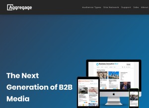 How aggregage.com looks like on a tablet such as an iPad.