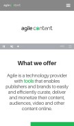 How agilecontent.com looks like on a mobile device such as an iPhone.