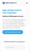 How agilehealthcare.ca looks like on a mobile device such as an iPhone.