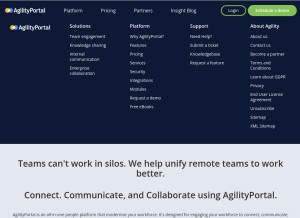 How agilityportal.io looks like on a tablet such as an iPad.